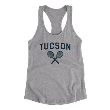 Tucson Tennis Women's Racerback Tank-Heather Grey-Allegiant Goods Co. Vintage Sports Apparel