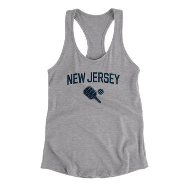 New Jersey Pickleball Women's Racerback Tank-Heather Grey-Allegiant Goods Co. Vintage Sports Apparel