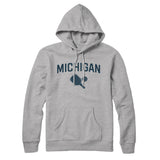 Michigan Pickleball Hoodie-Heather Grey-Allegiant Goods Co. Vintage Sports Apparel