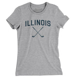 Illinois Golf Women's T-Shirt-Heather Grey-Allegiant Goods Co. Vintage Sports Apparel