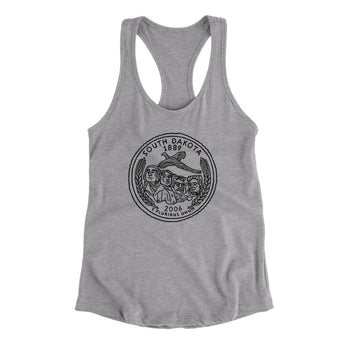 South Dakota State Quarter Women's Racerback Tank-Allegiant Goods Co. Vintage Sports Apparel