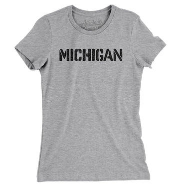Michigan Military Stencil Women's T-Shirt-Allegiant Goods Co. Vintage Sports Apparel