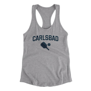 Carlsbad Pickleball Women's Racerback Tank-Heather Grey-Allegiant Goods Co. Vintage Sports Apparel