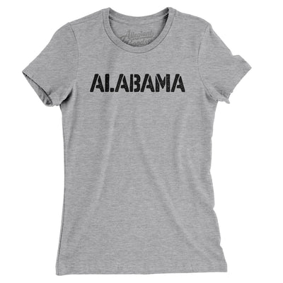 Alabama Military Stencil Women's T-Shirt-Heather Grey-Allegiant Goods Co. Vintage Sports Apparel