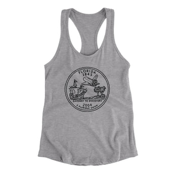 Florida State Quarter Women's Racerback Tank-Allegiant Goods Co. Vintage Sports Apparel