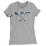 Salt Lake City Golf Women's T-Shirt-Heather Grey-Allegiant Goods Co. Vintage Sports Apparel