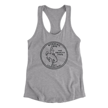 Wyoming State Quarter Women's Racerback Tank-Allegiant Goods Co. Vintage Sports Apparel