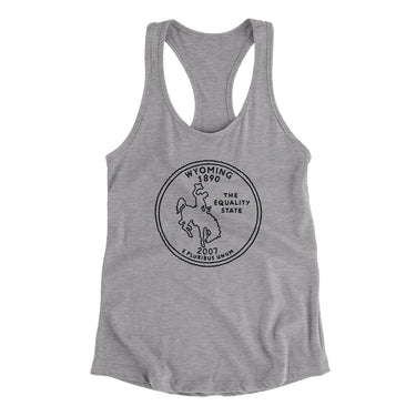 Wyoming State Quarter Women's Racerback Tank-Allegiant Goods Co. Vintage Sports Apparel