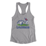 I Have A Tee Time In Louisiana Women's Racerback Tank-Heather Grey-Allegiant Goods Co. Vintage Sports Apparel