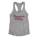 Denver's Number 1 Fan Women's Racerback Tank-Heather Grey-Allegiant Goods Co. Vintage Sports Apparel