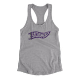 Sacramento Pennant Women's Racerback Tank-Heather Grey-Allegiant Goods Co. Vintage Sports Apparel