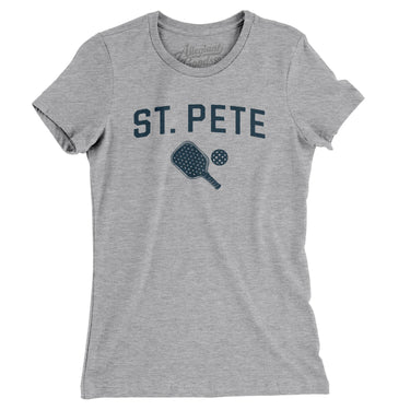 St. Pete Pickleball Women's T-Shirt-Heather Grey-Allegiant Goods Co. Vintage Sports Apparel