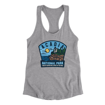 Acadia National Park Badge Women's Racerback Tank-Allegiant Goods Co. Vintage Sports Apparel