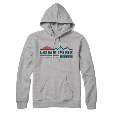 Lone Pine Mountain Sunset Hoodie-Heather Grey-Allegiant Goods Co. Vintage Sports Apparel