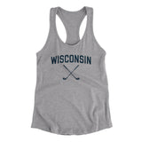 Wisconsin Golf Women's Racerback Tank-Heather Grey-Allegiant Goods Co. Vintage Sports Apparel