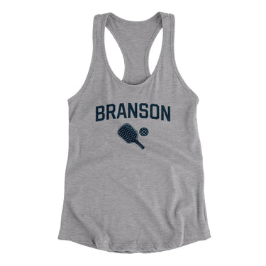 Branson Pickleball Women's Racerback Tank-Heather Grey-Allegiant Goods Co. Vintage Sports Apparel