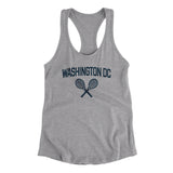 Washington Dc Tennis Women's Racerback Tank-Heather Grey-Allegiant Goods Co. Vintage Sports Apparel
