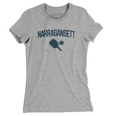 Narrangansett Pickleball Women's T-Shirt-Heather Grey-Allegiant Goods Co. Vintage Sports Apparel