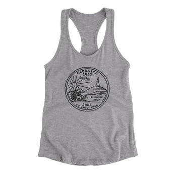 Nebraska State Quarter Women's Racerback Tank-Allegiant Goods Co. Vintage Sports Apparel