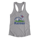 I Have A Tee Time In Kansas Women's Racerback Tank-Heather Grey-Allegiant Goods Co. Vintage Sports Apparel