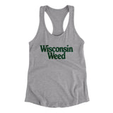 Wisconsin Weed Women's Racerback Tank-Heather Grey-Allegiant Goods Co. Vintage Sports Apparel