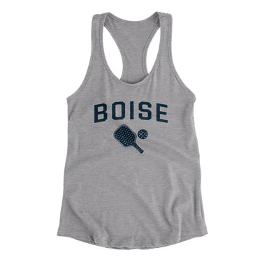 Boise Pickleball Women's Racerback Tank-Heather Grey-Allegiant Goods Co. Vintage Sports Apparel