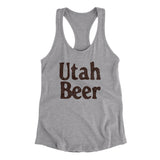 Utah Beer Women's Racerback Tank-Heather Grey-Allegiant Goods Co. Vintage Sports Apparel