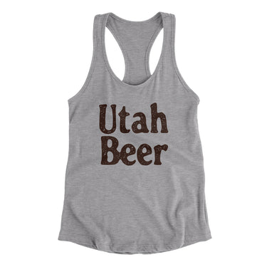 Utah Beer Women's Racerback Tank-Heather Grey-Allegiant Goods Co. Vintage Sports Apparel