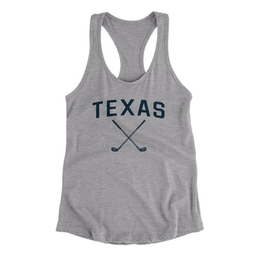 Texas Golf Women's Racerback Tank-Heather Grey-Allegiant Goods Co. Vintage Sports Apparel