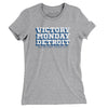Victory Monday Detroit Women's T-Shirt-Heather Grey-Allegiant Goods Co. Vintage Sports Apparel