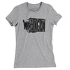 Washington State Shape Text Women's T-Shirt-Heather Grey-Allegiant Goods Co. Vintage Sports Apparel