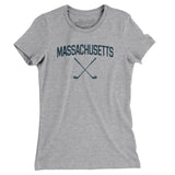 Massachusetts Golf Women's T-Shirt-Heather Grey-Allegiant Goods Co. Vintage Sports Apparel