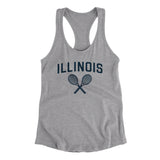 Illinois Tennis Women's Racerback Tank-Heather Grey-Allegiant Goods Co. Vintage Sports Apparel