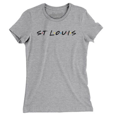 St Louis Friends Women's T-Shirt-Heather Grey-Allegiant Goods Co. Vintage Sports Apparel