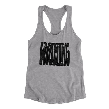 Wyoming State Shape Text Women's Racerback Tank-Allegiant Goods Co. Vintage Sports Apparel