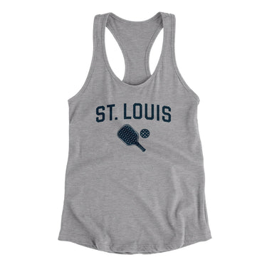 St. Louis Pickleball Women's Racerback Tank-Heather Grey-Allegiant Goods Co. Vintage Sports Apparel