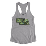 Nebraska Golf Course Women's Racerback Tank-Heather Grey-Allegiant Goods Co. Vintage Sports Apparel
