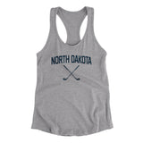 North Dakota Golf Women's Racerback Tank-Heather Grey-Allegiant Goods Co. Vintage Sports Apparel