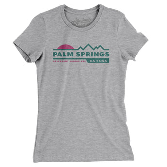Palm Springs Mountain Sunset Women's T-Shirt-Heather Grey-Allegiant Goods Co. Vintage Sports Apparel