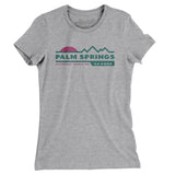 Palm Springs Mountain Sunset Women's T-Shirt-Heather Grey-Allegiant Goods Co. Vintage Sports Apparel