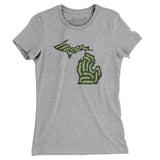 Michigan Golf Course Map Women's T-Shirt-Heather Grey-Allegiant Goods Co. Vintage Sports Apparel