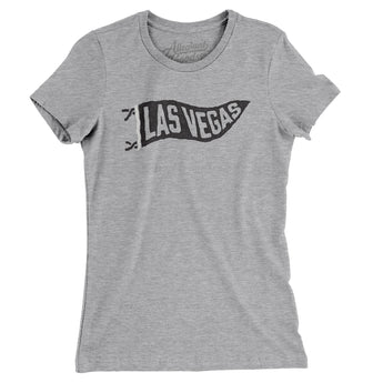 Las Vegas Pennant Women's T-Shirt-Heather Grey-Allegiant Goods Co. Vintage Sports Apparel