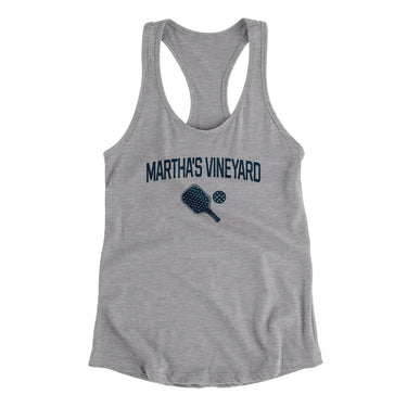 Martha's Vineyard Pickleball Women's Racerback Tank-Heather Grey-Allegiant Goods Co. Vintage Sports Apparel