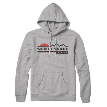 Scottsdale Mountain Sunset Hoodie-Heather Grey-Allegiant Goods Co. Vintage Sports Apparel