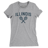 Illinois Tennis Women's T-Shirt-Heather Grey-Allegiant Goods Co. Vintage Sports Apparel