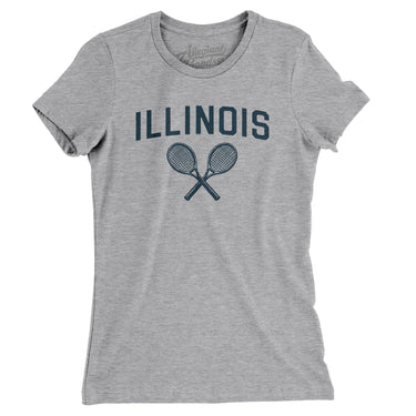 Illinois Tennis Women's T-Shirt-Heather Grey-Allegiant Goods Co. Vintage Sports Apparel