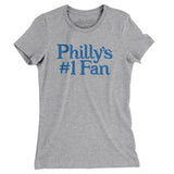 Philly's Number 1 Fan Women's T-Shirt-Heather Grey-Allegiant Goods Co. Vintage Sports Apparel