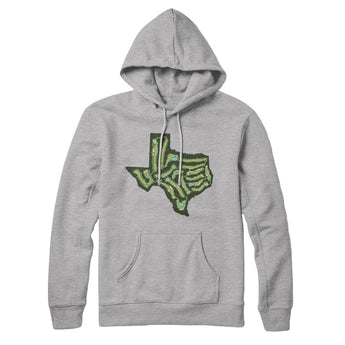 Texas Golf Course Map Hoodie-Heather Grey-Allegiant Goods Co. Vintage Sports Apparel