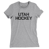 Utah Hockey Women's T-Shirt-Heather Grey-Allegiant Goods Co. Vintage Sports Apparel