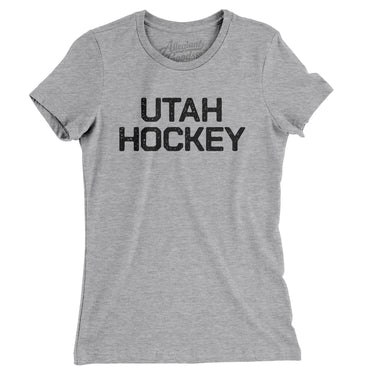 Utah Hockey Women's T-Shirt-Heather Grey-Allegiant Goods Co. Vintage Sports Apparel